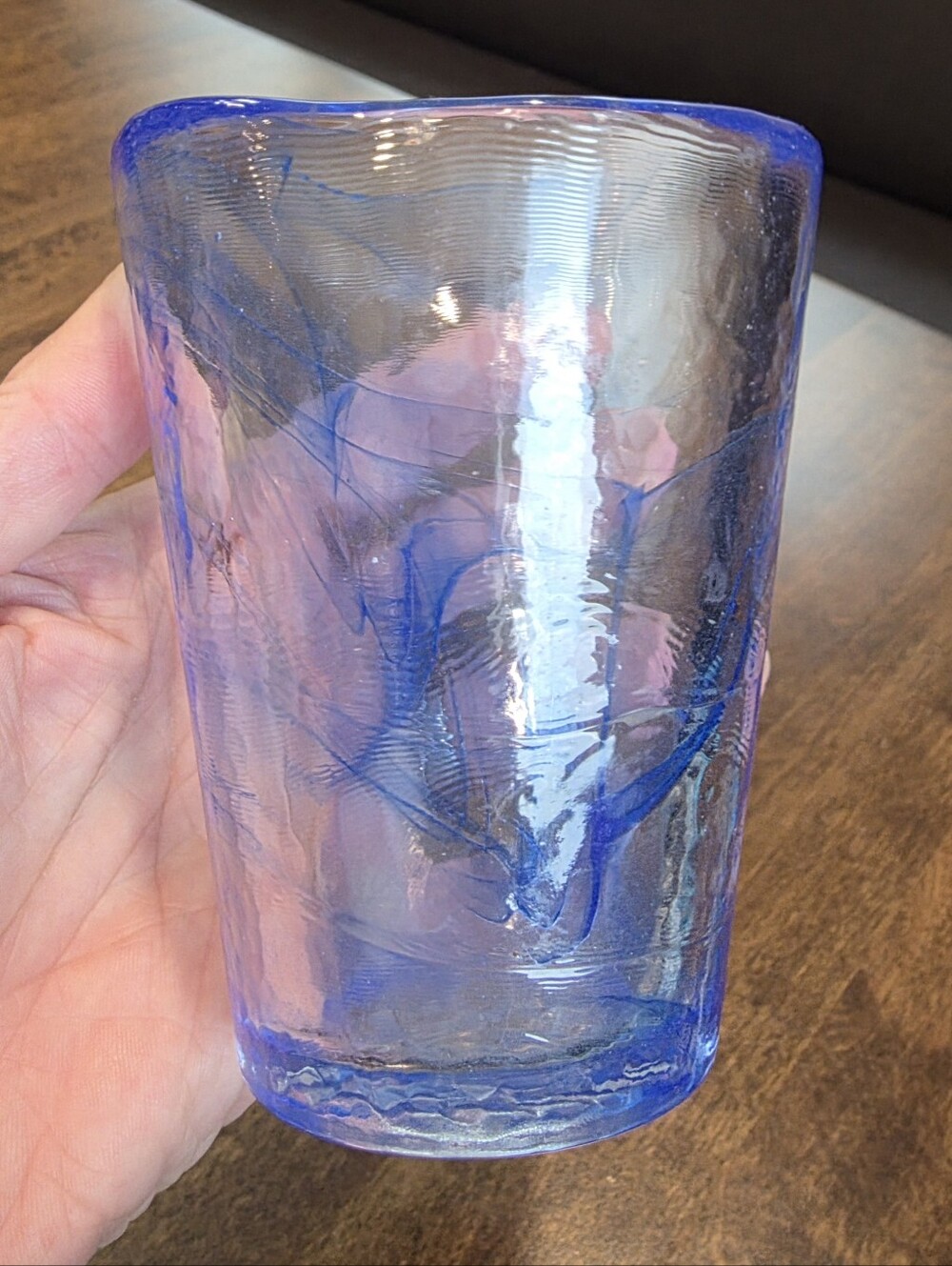 Kosta Boda Ulrica Hydman-Vallien Blue Swirl Mine Drinking Glass - Picture 8 of 8